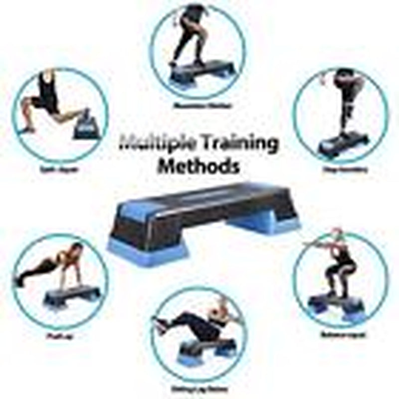 30" Aerobic Stepper for Exercise Step up Exercise Platform with Removable BLUE