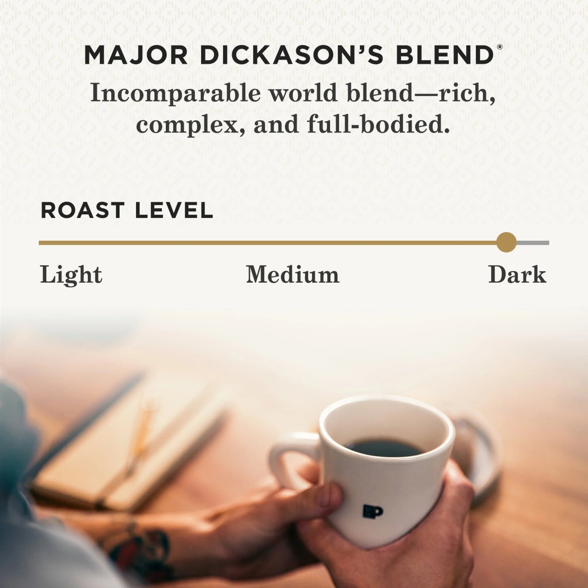 Major Dickason'S Blend Premium Dark Roast Whole Bean Coffee, Arabica, 18 Oz