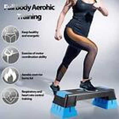 30" Aerobic Stepper for Exercise Step up Exercise Platform with Removable BLUE