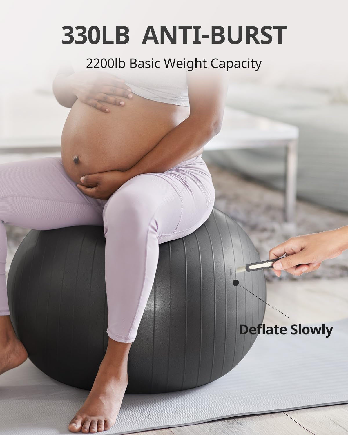 Yoga Ball Exercise Ball for Working Out, 5 Sizes Gym Ball, Birthing Ball for Pregnancy, Swiss Ball for Physical Therapy, Balance, Stability, Fitness, Office Ball Chair, Quick Pump Included