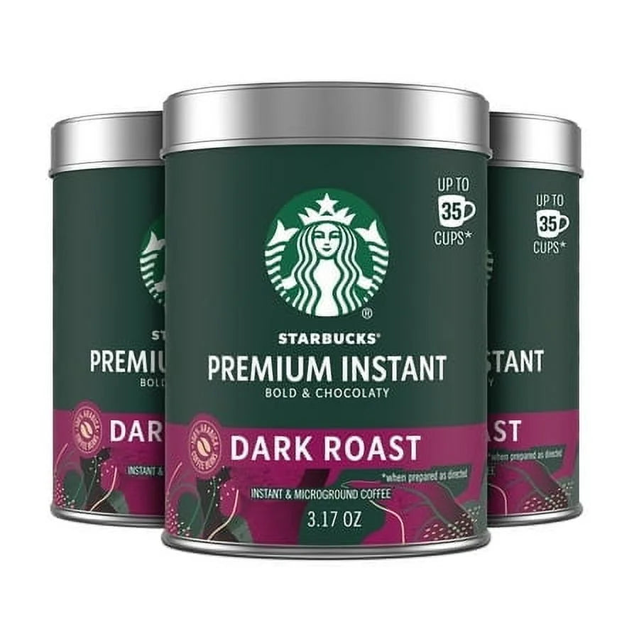 (3 Pack)  Premium Dark Roast Instant Coffee, 3.17 Oz