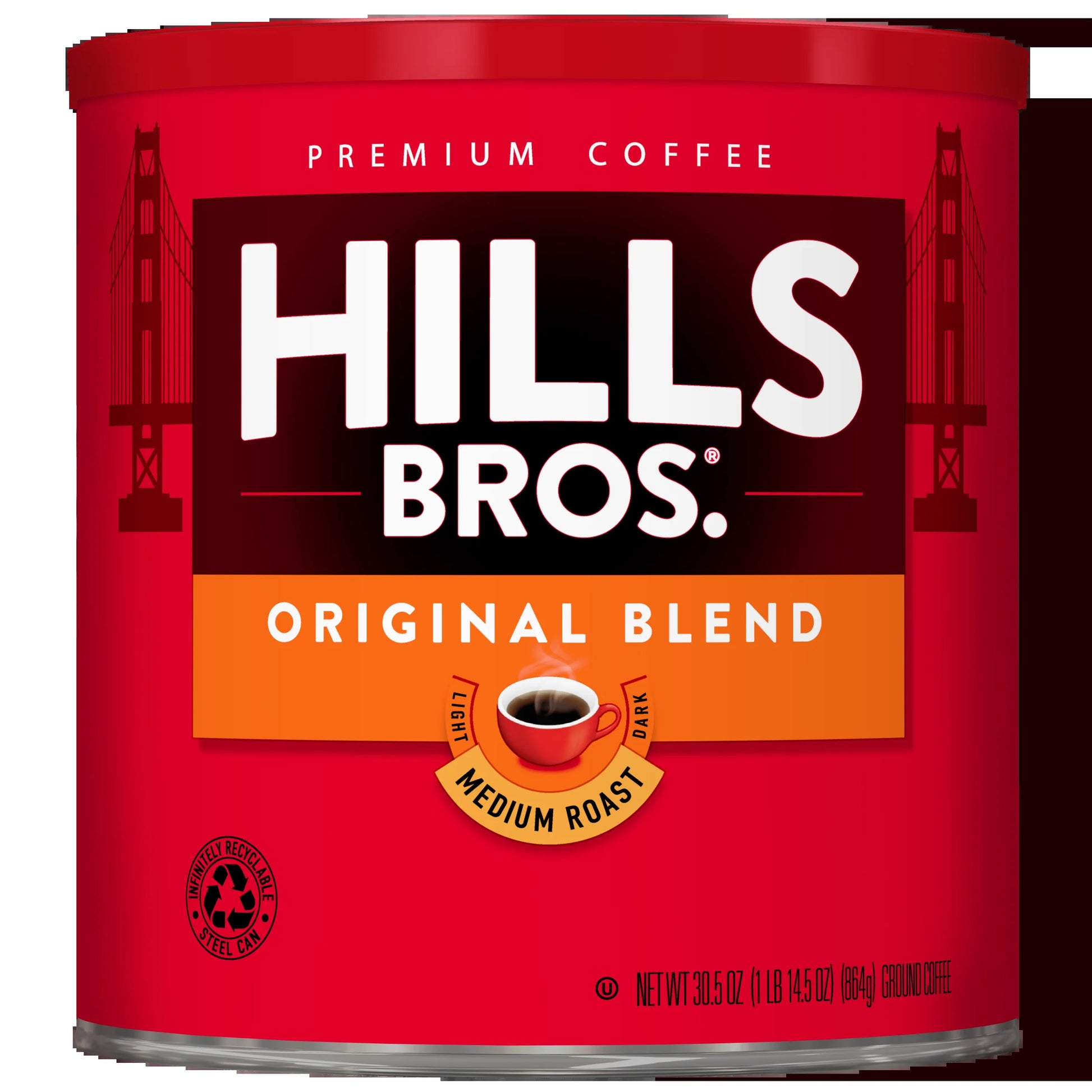 . Original Blend Ground Coffee, Medium Roast, 30.5 Oz. Can