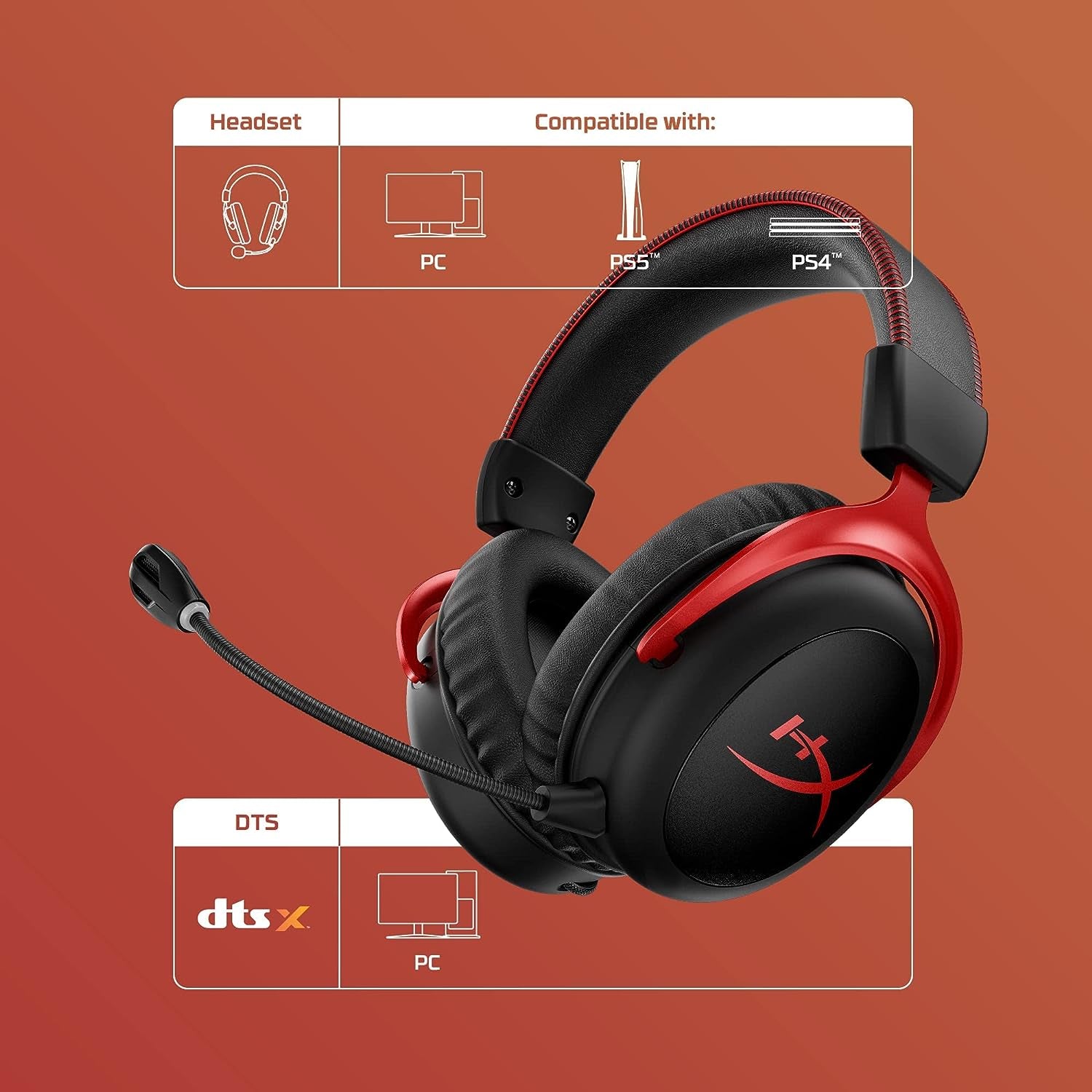 Cloud II Wireless Gaming Headset - Red