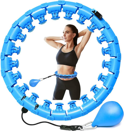 Weighted Exercise Hoop for Adults Weight Loss, Infinity Hoop plus Size, Smart Fitness Exercise Hoops with Ball, Adjustable with 27 Detachable Knots